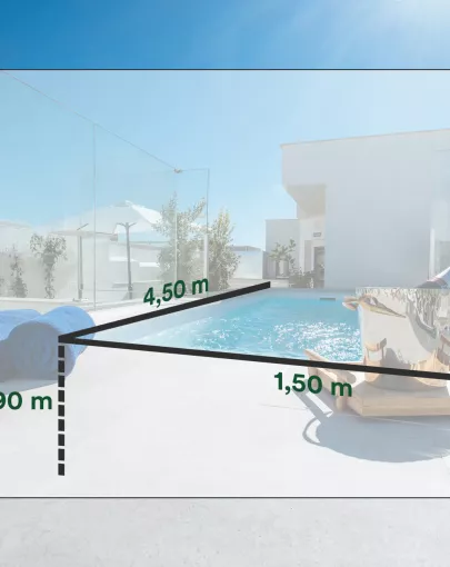 Medidas piscina Sercotel Sevilla guadalquivir 